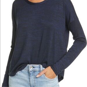 Rag & Bone/JEAN, Hudson Long Sleeve Tee, Navy/ Black - small